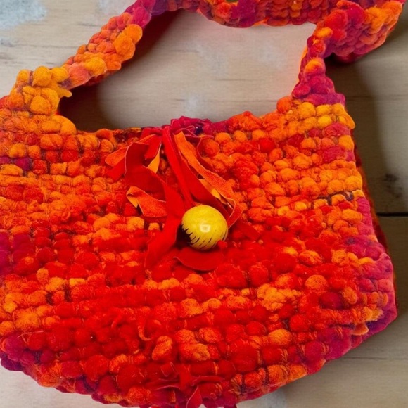 Boho Bag Crochet Purse Large Chunky Woven bag Hand crafted - Picture 7 of 14